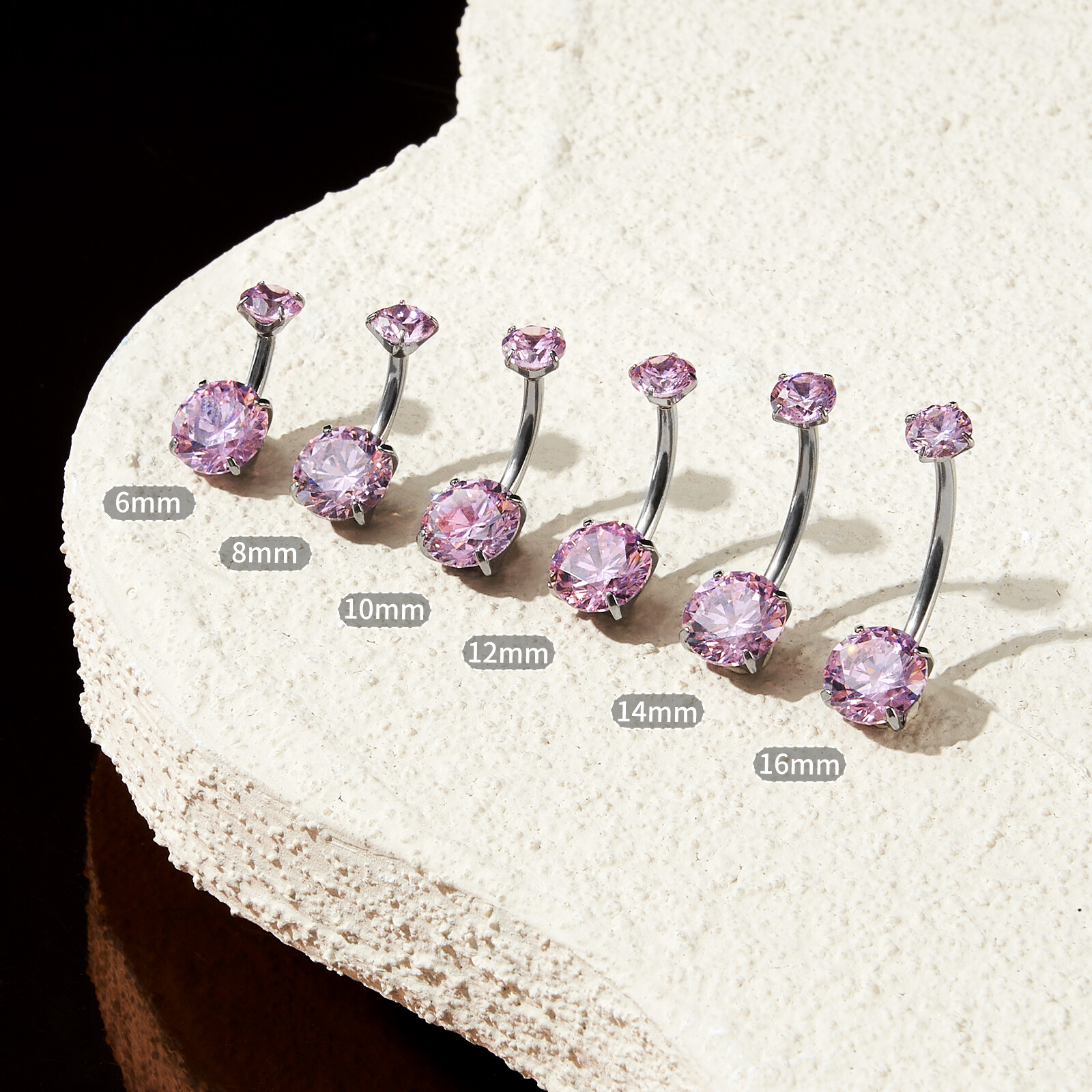 1-3Pcs CZ Belly Button Ring Surgical Steel Navel Rings Body Piercing Jewelry 14G