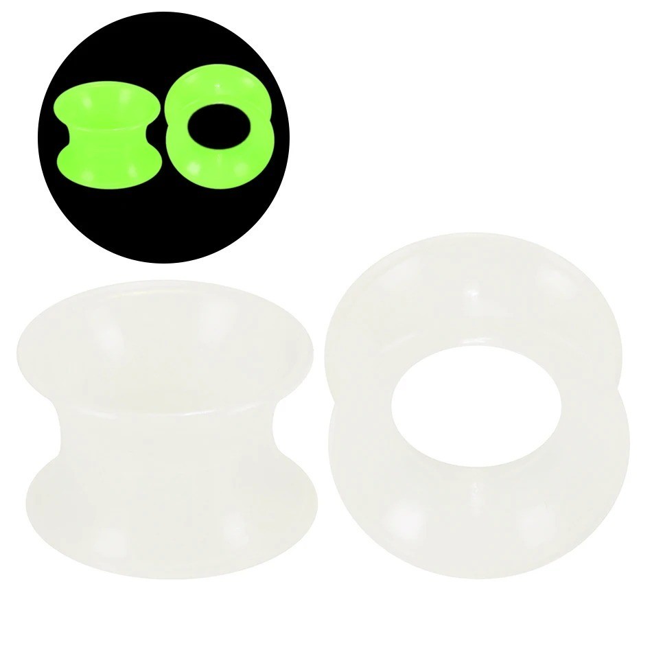 2pcs Thin Silicone Ear Plug Ear Tunnels Plugs Gauges Jewelry Earlets Flesh Gauge