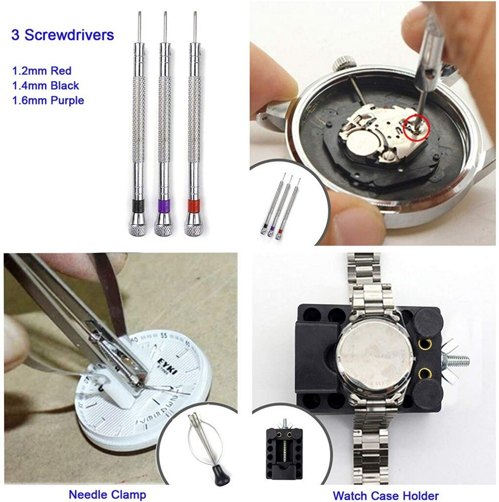 Professional Watch Repair Kit Watchmaker Back Case Opener Link Pin Spring Bar US