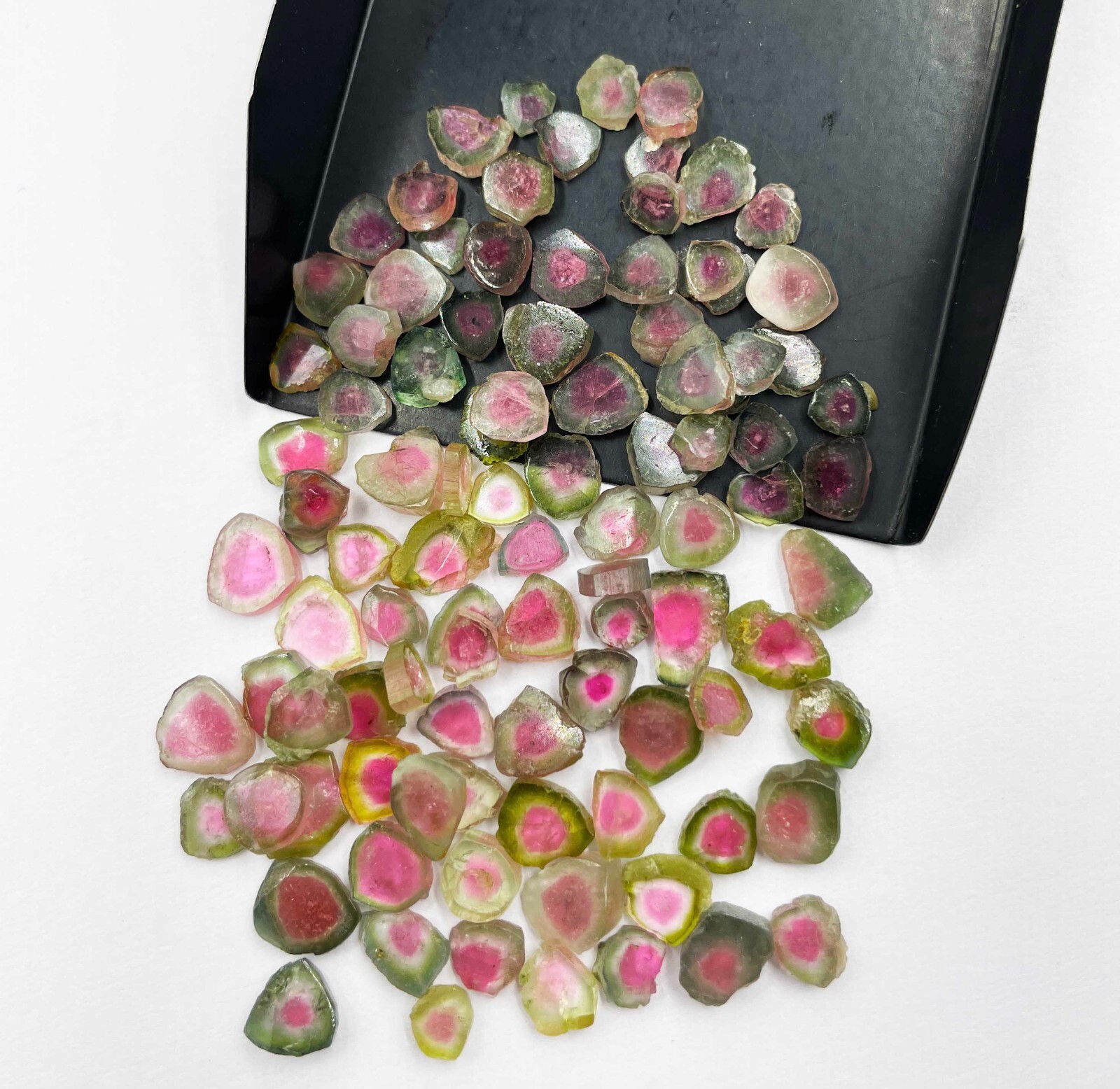 Natural Watermelon Tourmaline Slice Loose Gemstone Lot 10 Pcs 5*6-7*8 MM 10 CT