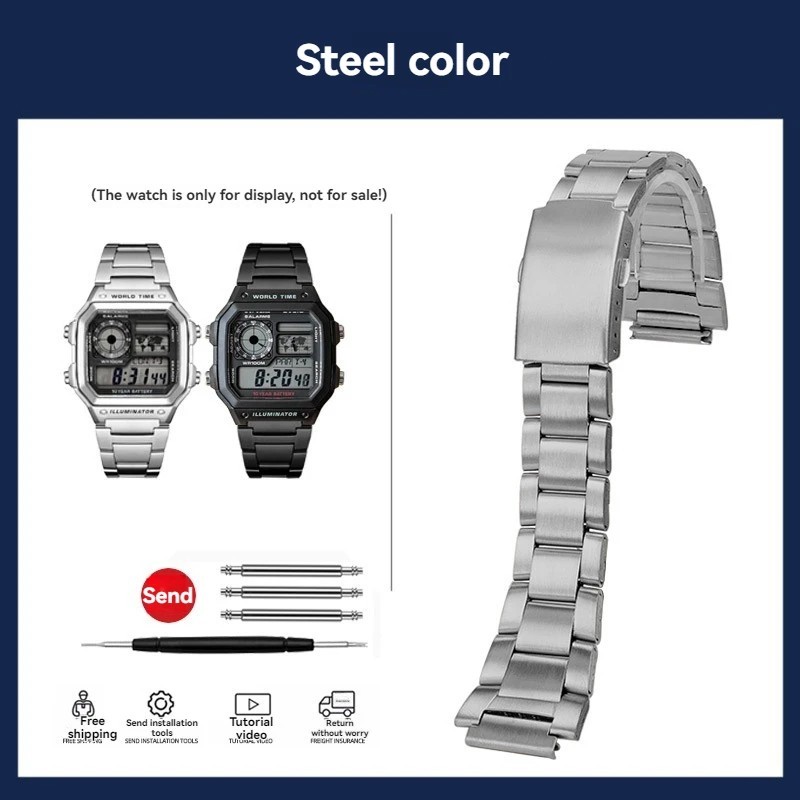 For Casio AE1200 AE1300 Watch Metal Casing DIY Modified AE-1200 Watchband Case