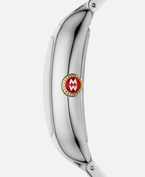 NWT MICHELE Joli Two Tone Stainless Steel & Diamond Bracelet Watch MWW34A000002