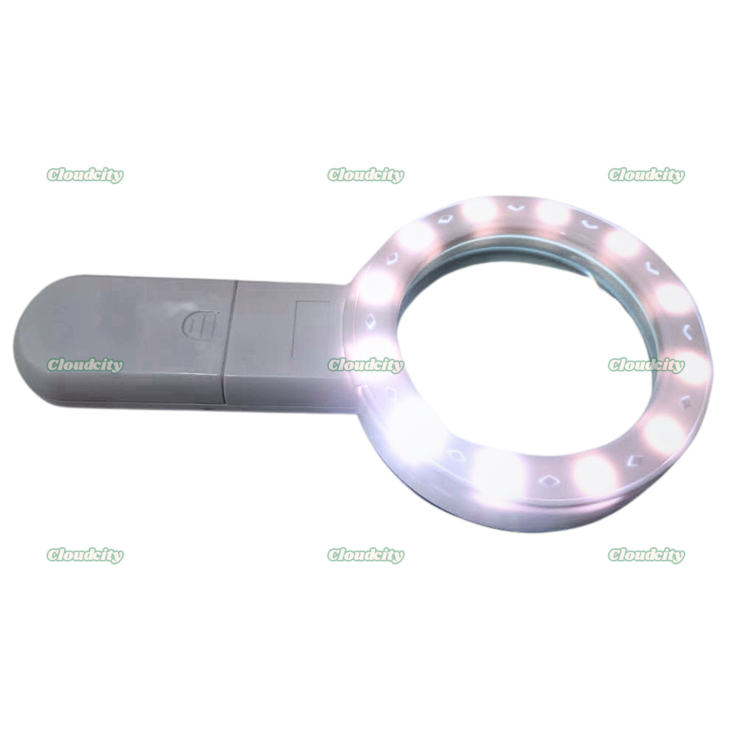 30X Jumbo Handheld Magnifying Glass w/ 12 Bright LED Light Illuminated Magnifier