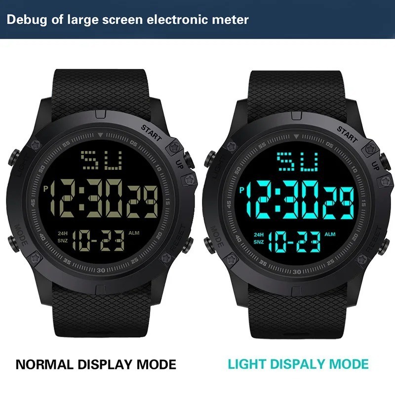 Waterproof Digital Sports Watch Military Tactical LED Backlight Wristwatch Men