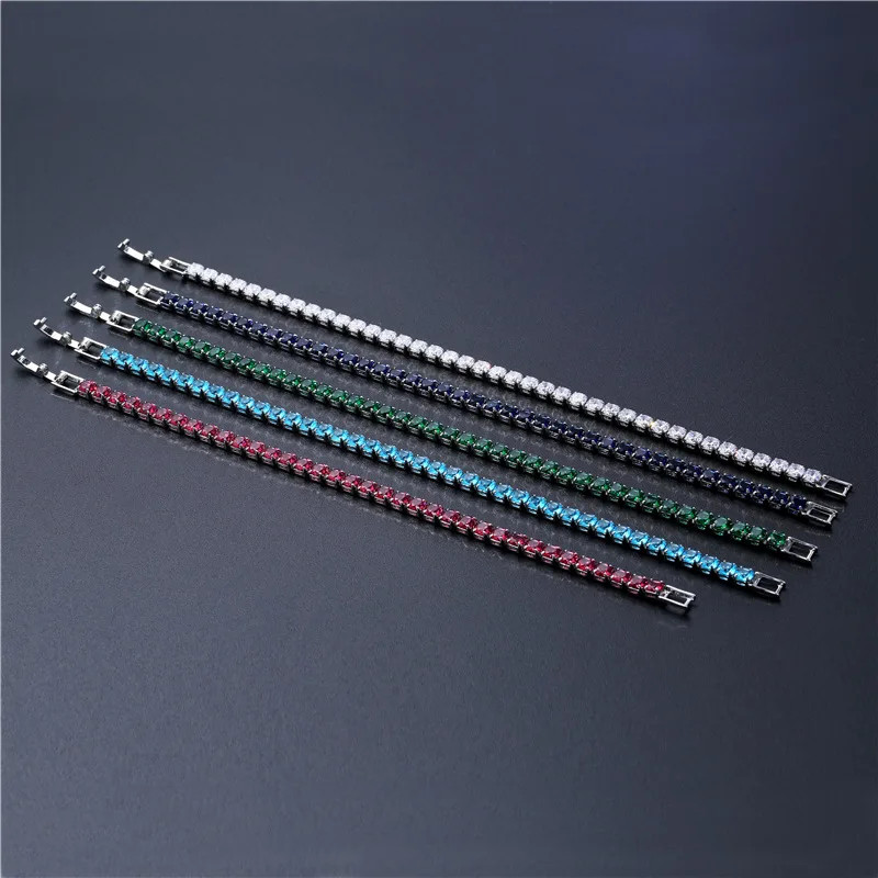 4Mm Micro-Inlaid Zircon Tennis Bracelet for Women 2025 New Men Bracelet Homme Je