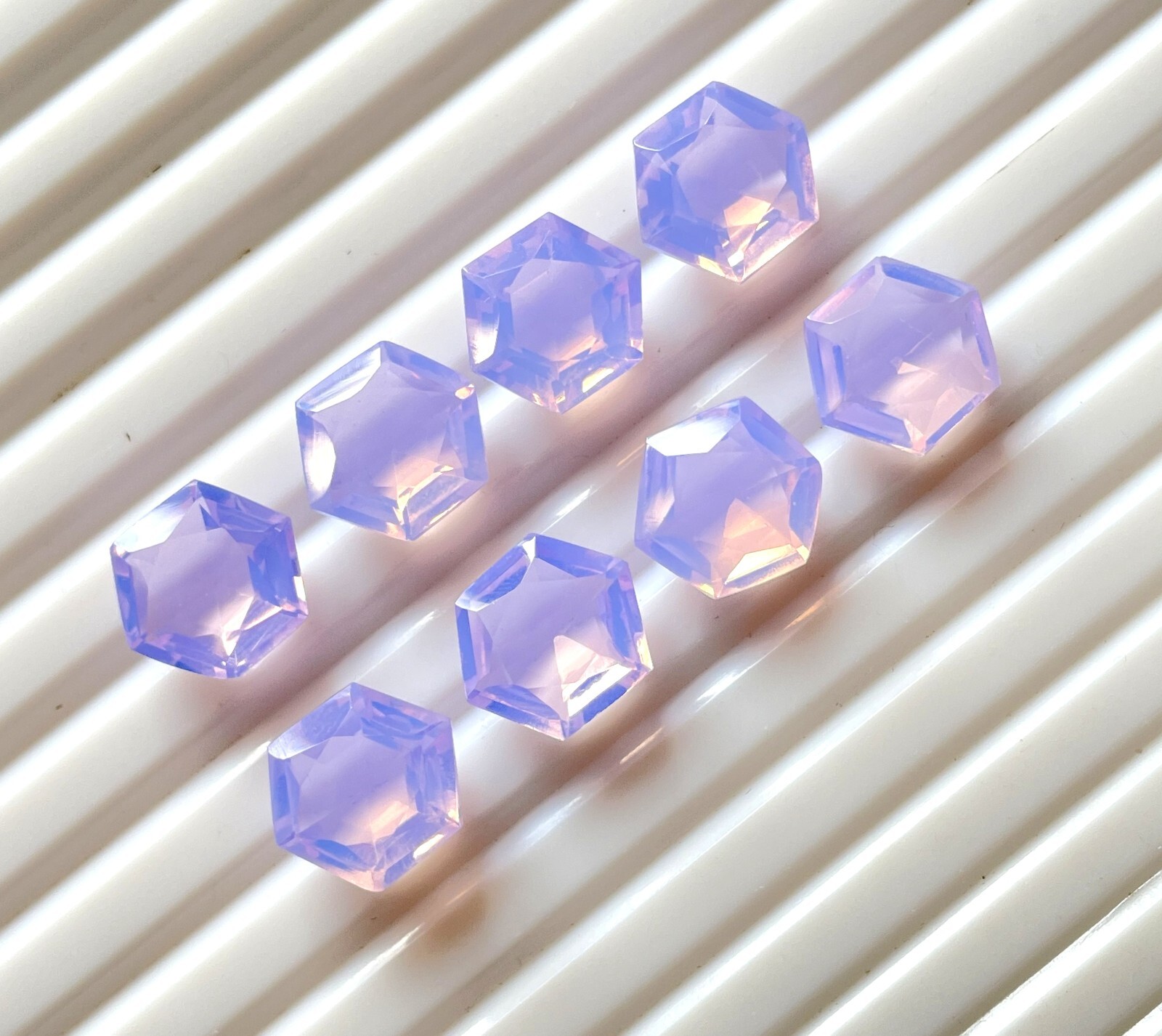 Beautiful Lavender Quartz Faceted Cut Hexagon Gemstone, Wholesale Loose Gemstone