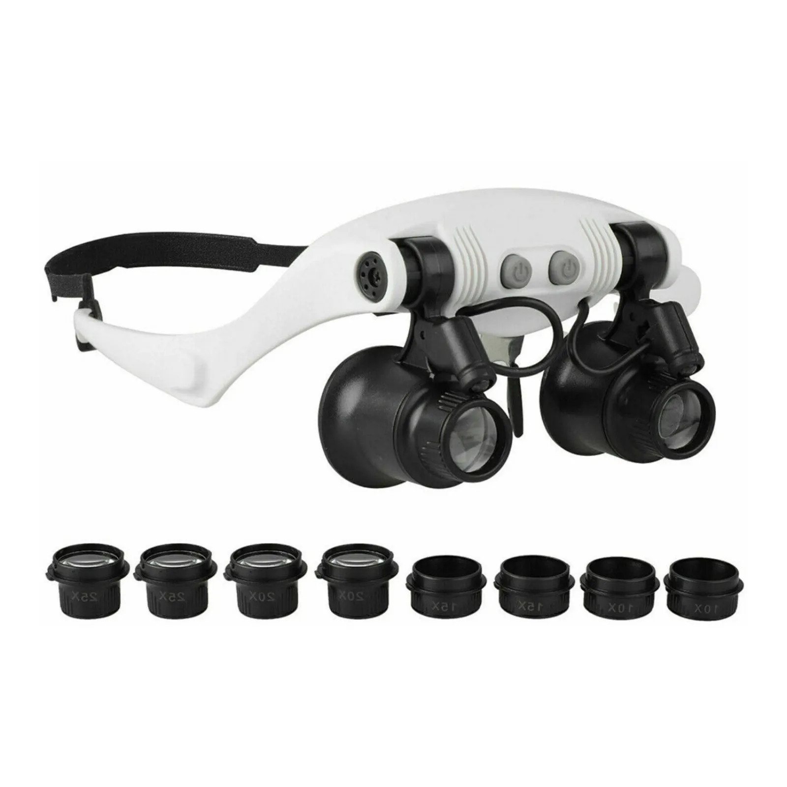 LED Magnifier 10X 15X 20X 25X Double Eye Jewelery Watch Repair Tools LED Lanp Lo