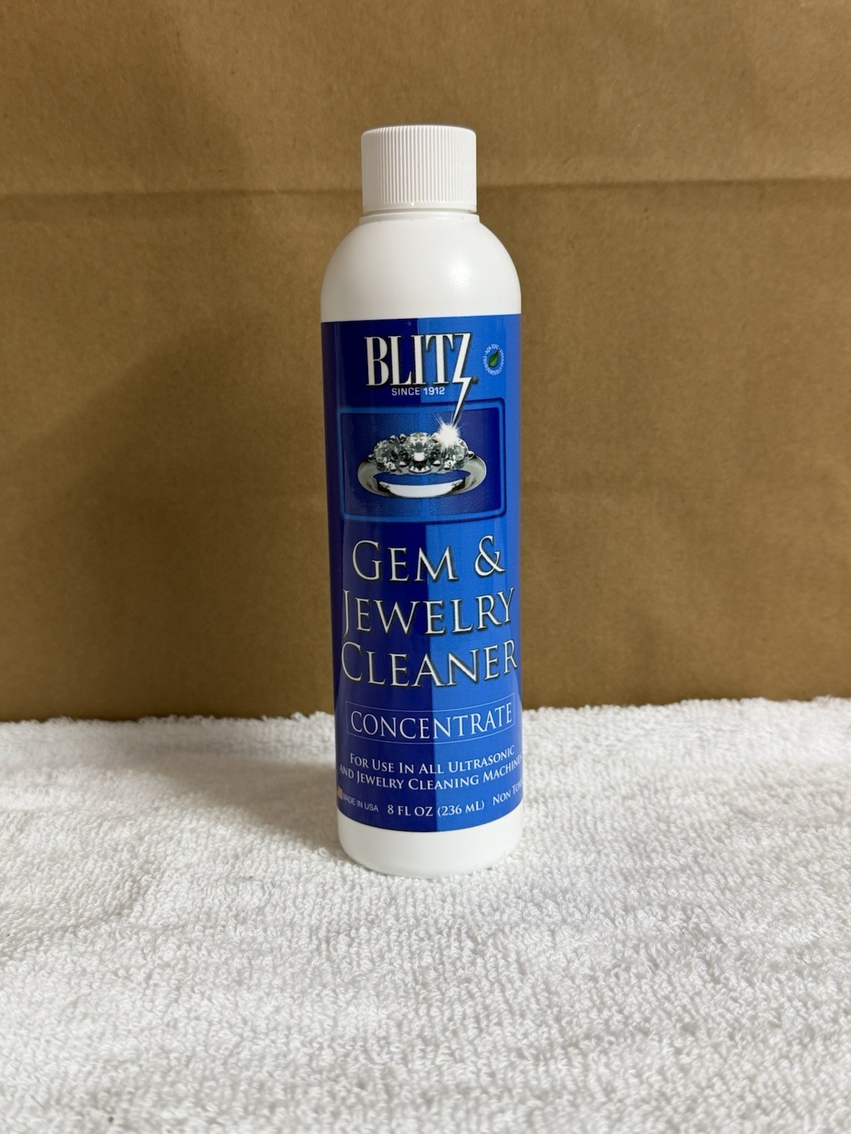 Blitz Gem & Jewelry Cleaner Concentrate 8 fl oz Non-Toxic for Gold & Diamond