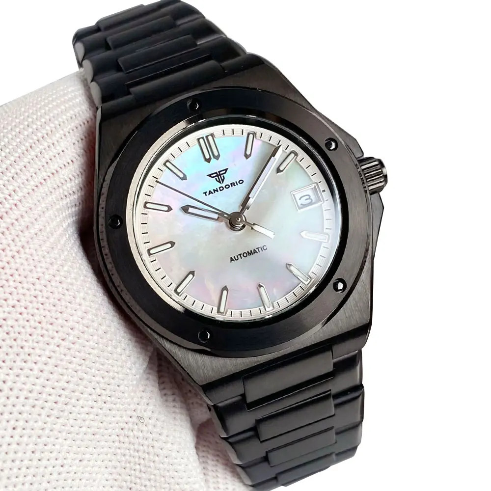 Tandorio Engineer Style Men’s Mechanical Watch For Japan NH35 Black PVD Case