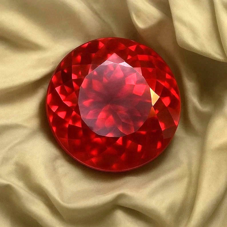 AAA NATURAL 30+ Ct Alluring Red Ruby ROUND Cut Loose Gemstone GIE Certified