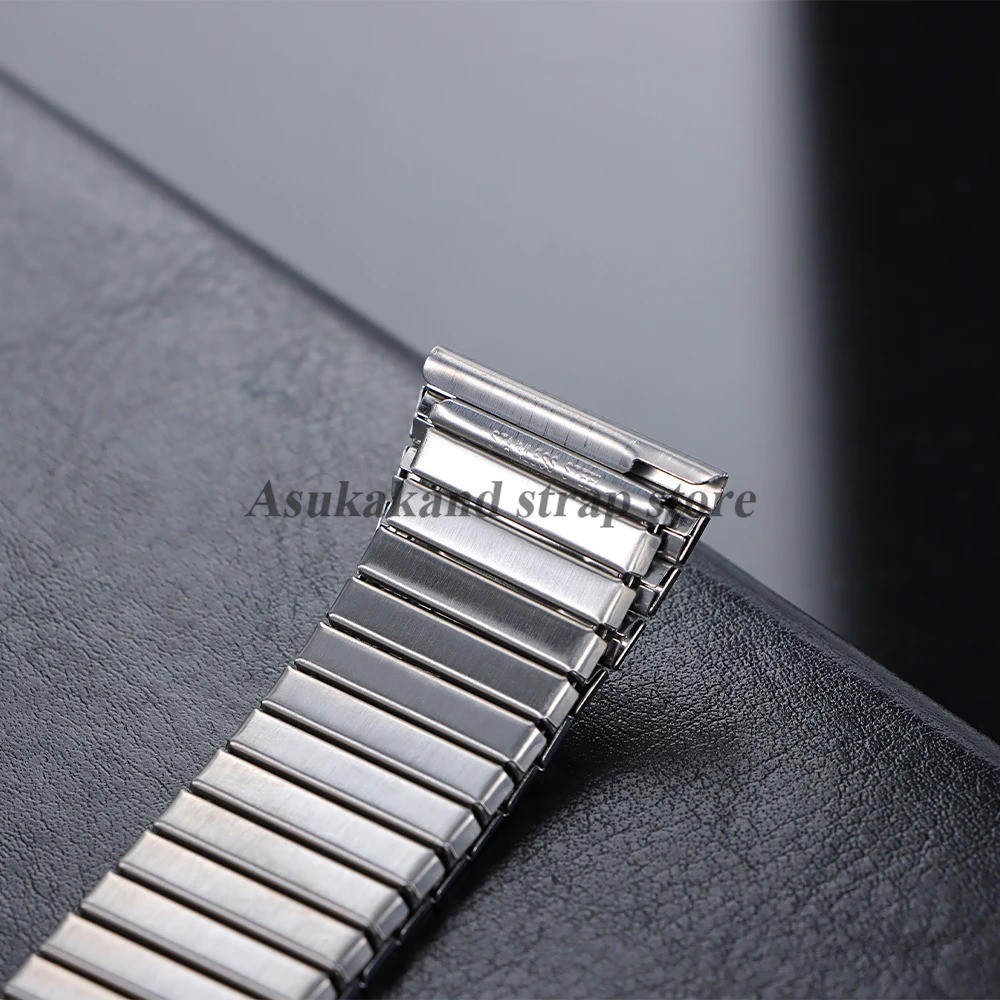 22mm Elastic Stainless Steel Watch Band Metal Stretch Expansion Springs Bracelet