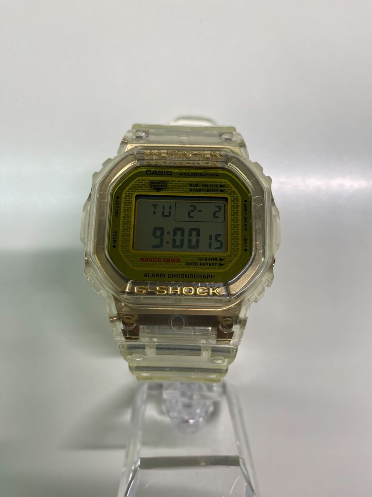 CASIO G SHOCK Wristwatch DW 5035E 7 35th Anniversary Glacier Gold Skeleton