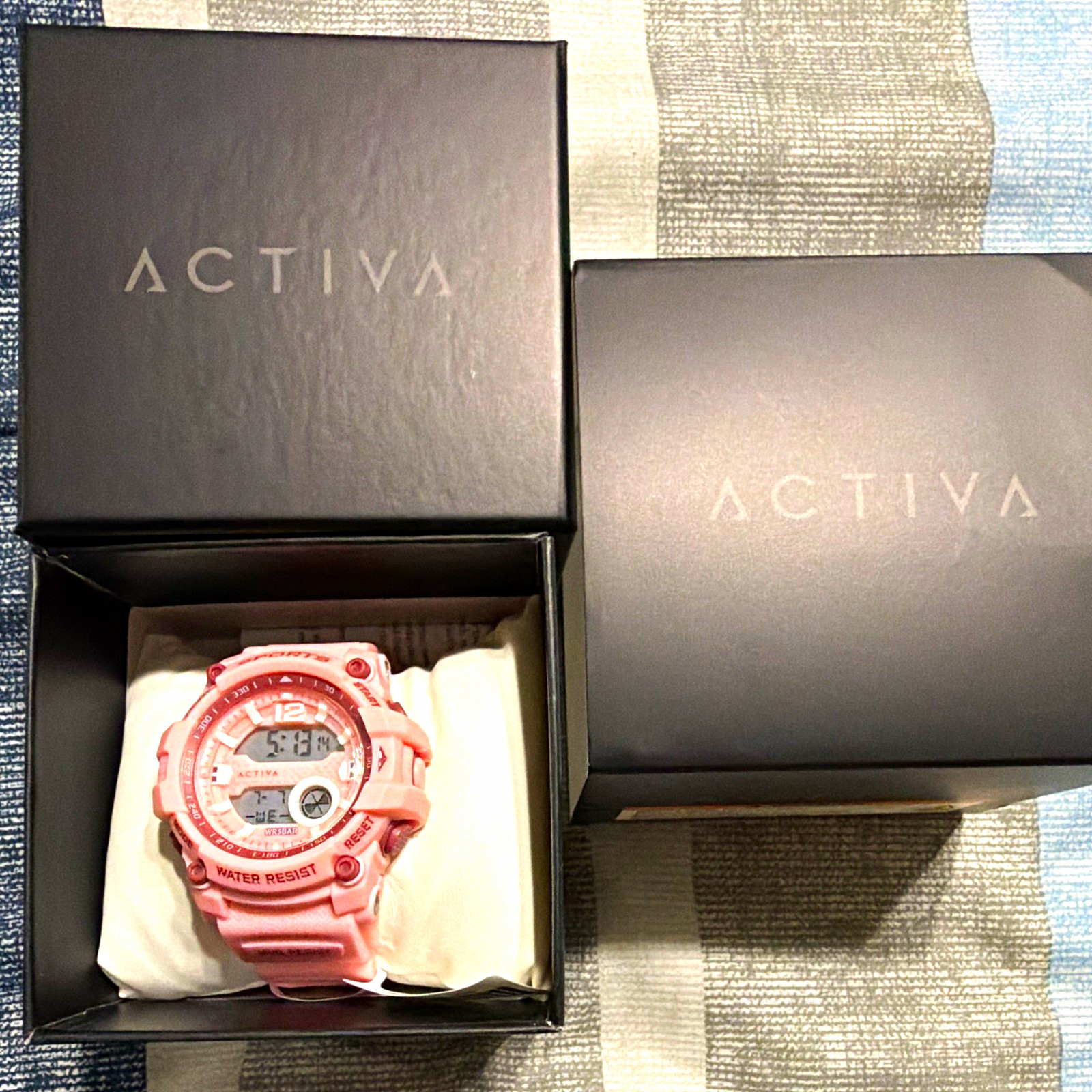 Activa Women’s Pink Digital Quartz Sport Watch 50m Alarm w/ Box & Manual 46mm