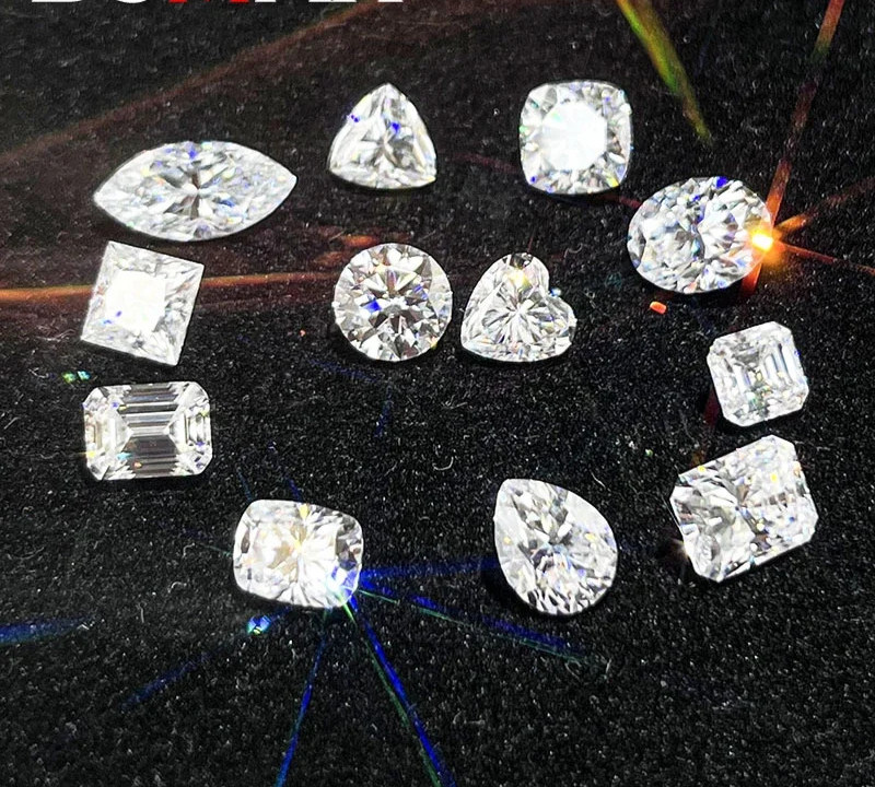 Moissanite Loose Stones W. GRA Certificate 3-14mm 0.1-10ct VVS1 Round Oval Pear