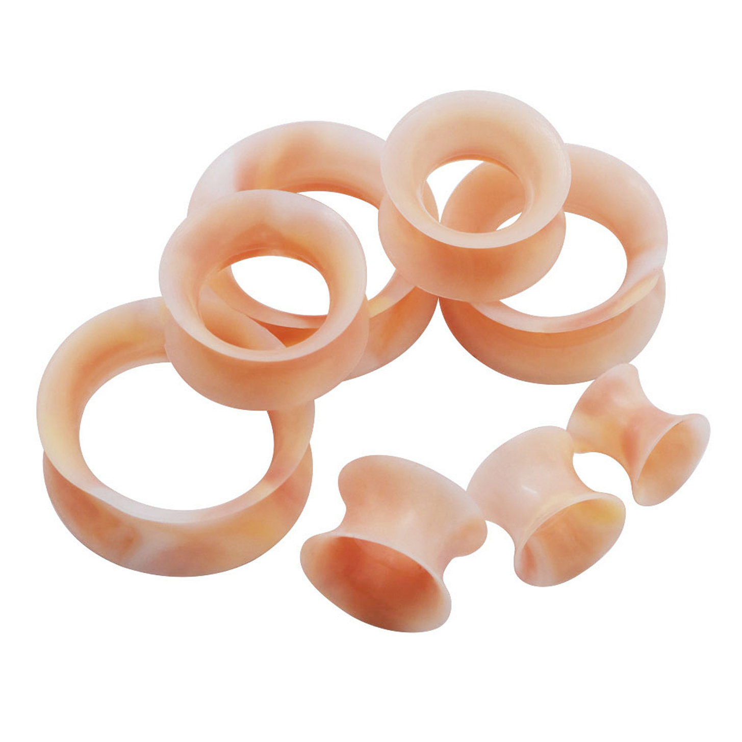 PAIR-ULTRA THIN SILICONE SKINS TUNNELS Ear Gauges Soft Ear plugs Ear Skins 2g-1″