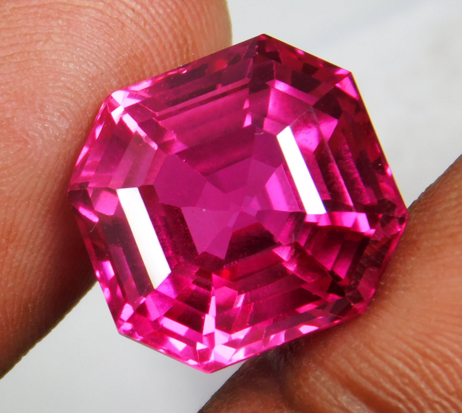 Certified BURMESE Ruby 21.30 Ct Natural Untreated FLAWLESS Radiant Cut Gemstone