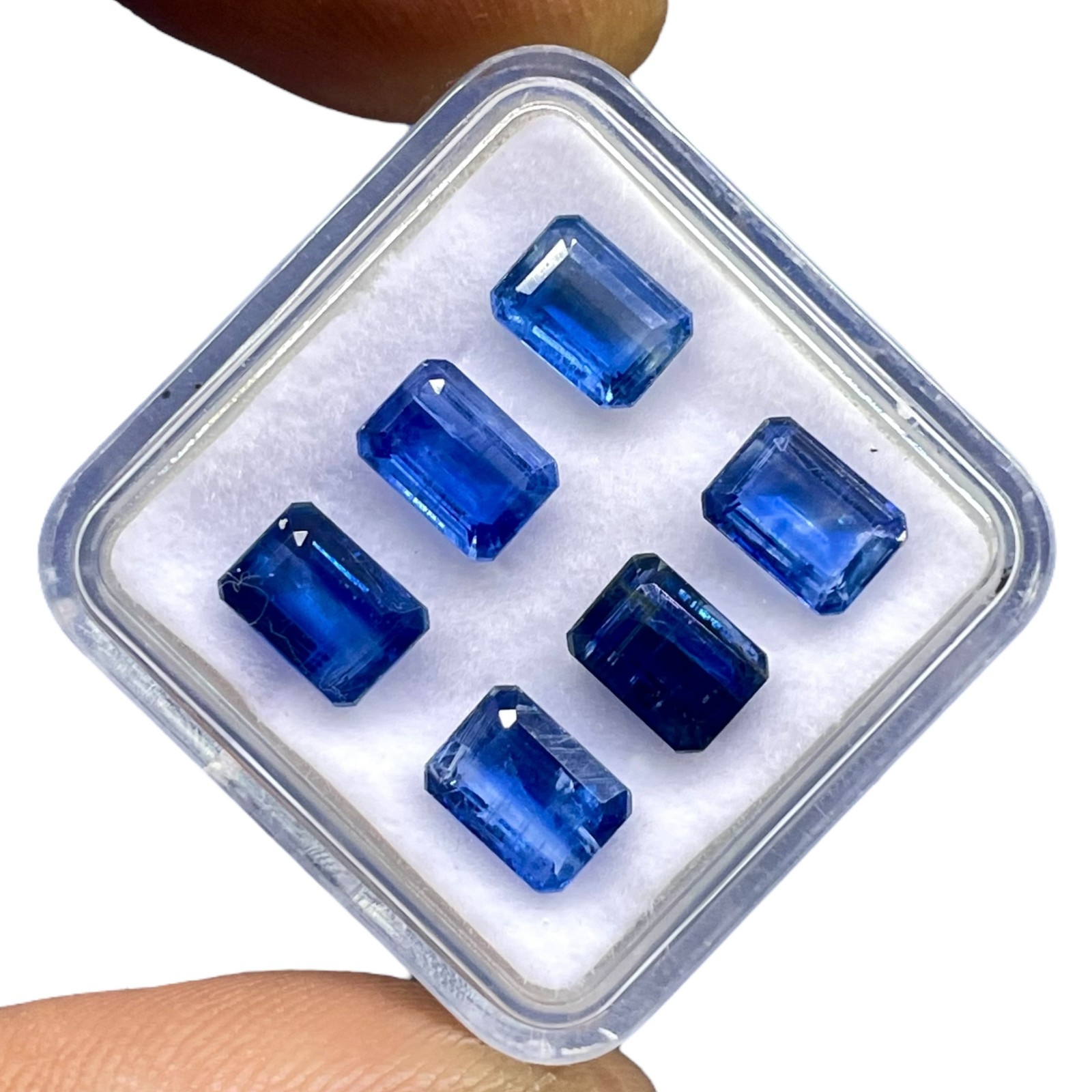6 Pcs Natural Kyanite Blue 7x5mm Octagon Cut Untreated Loose Gemstone Lot 7 Cts