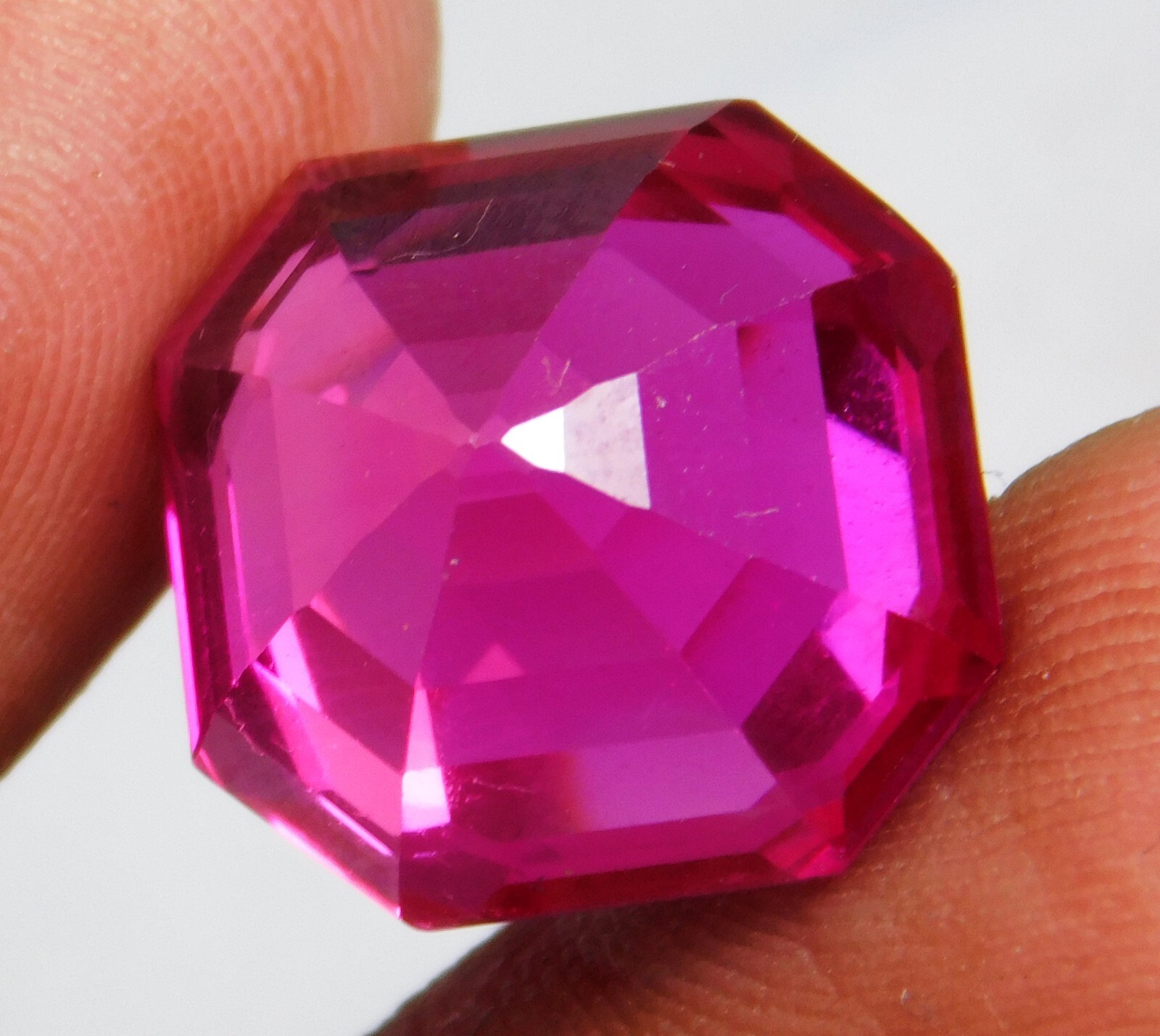 Certified BURMESE Ruby 21.30 Ct Natural Untreated FLAWLESS Radiant Cut Gemstone
