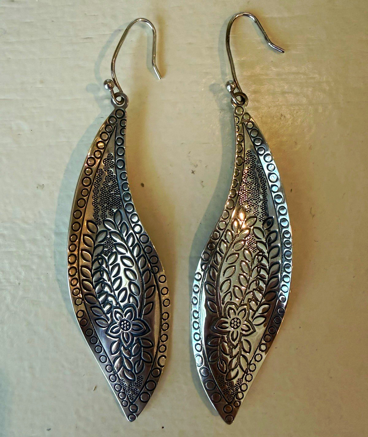 Silpada Floral Leaf Dangle Earrings