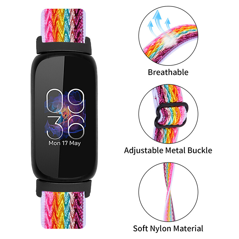 For Fitbit Inspire 3 Replacement Sports Band Woven Nylon Elastic Strap Band