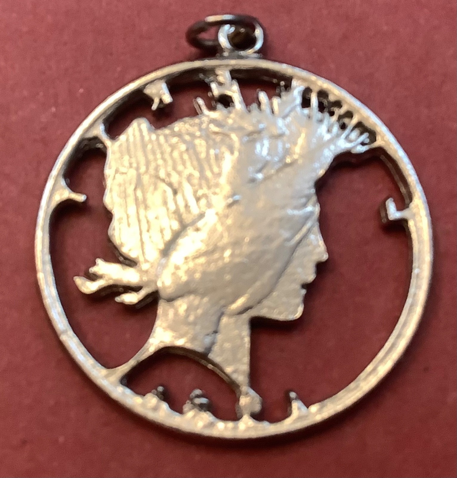 1922 Silver Dollar Cut Out Pendant and Dime Cut Earings Lot