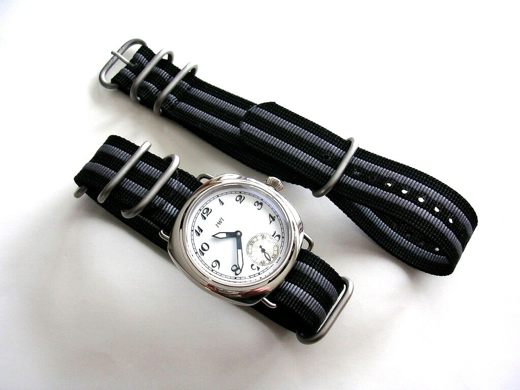NATO G10 UTC Black Grey Nylon diver watch band sport strap RAF Bonded IW SUISSE