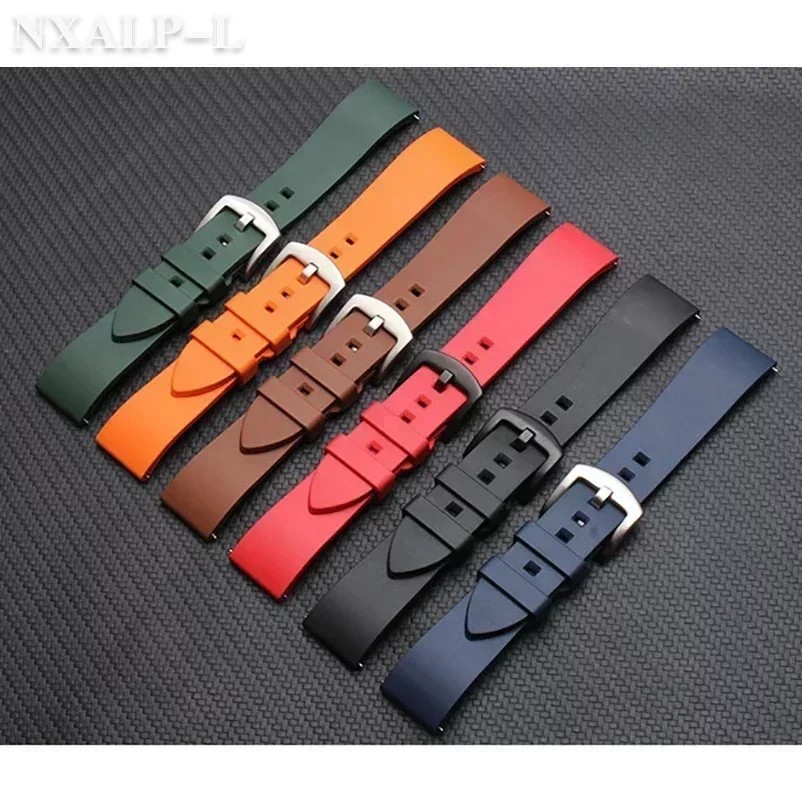 18mm 20mm 22mm Soft Silicone Watch Band Divers Replacement Strap Quick Release
