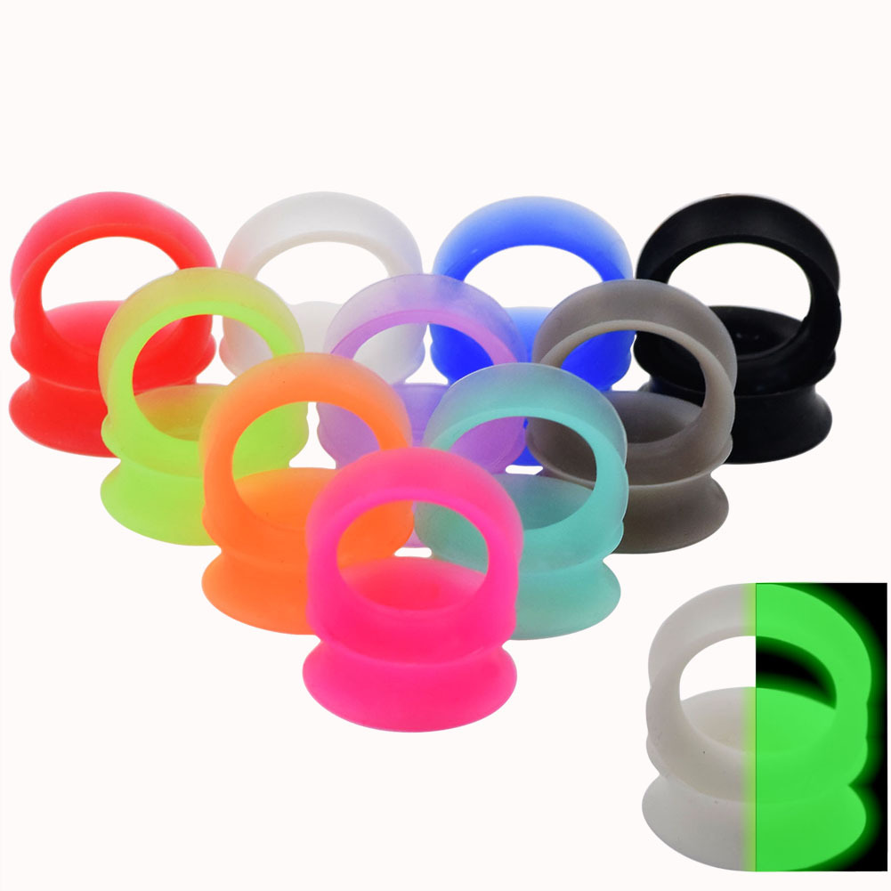 2pcs Thin Silicone Tunnels Plugs Flexible Ear Gauge Ear Skin Earlets Earskin