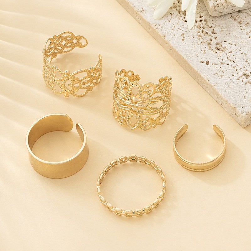Women’s Bohemia Hollow Opening Foot Ring Set Adjustable Foot Accessories Alloy