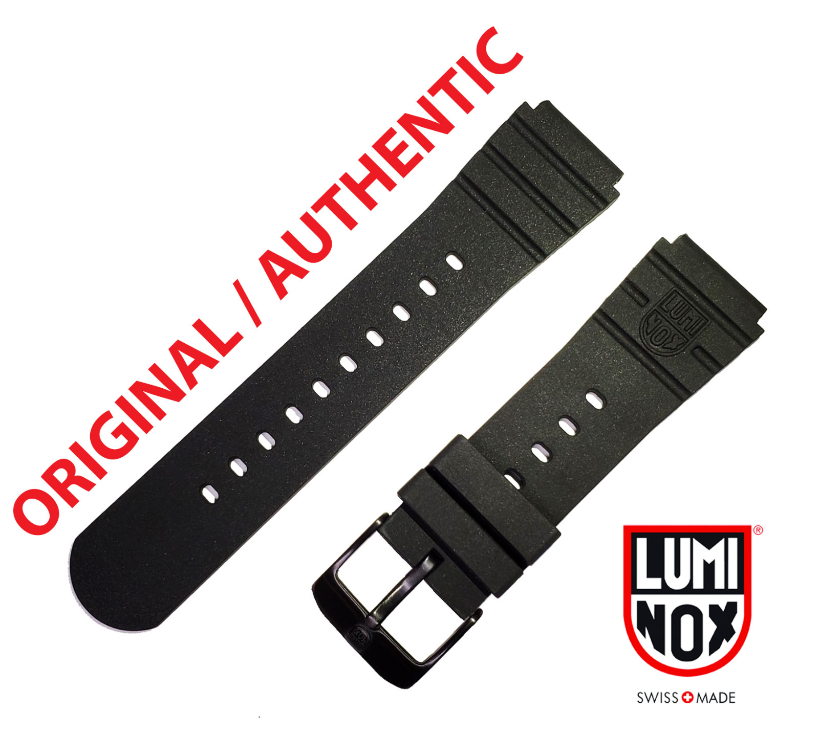Luminox Band 21/22mm 0320 3000 3100 3200 3400 3600 3900 SILVER/BLACK BUCKLE