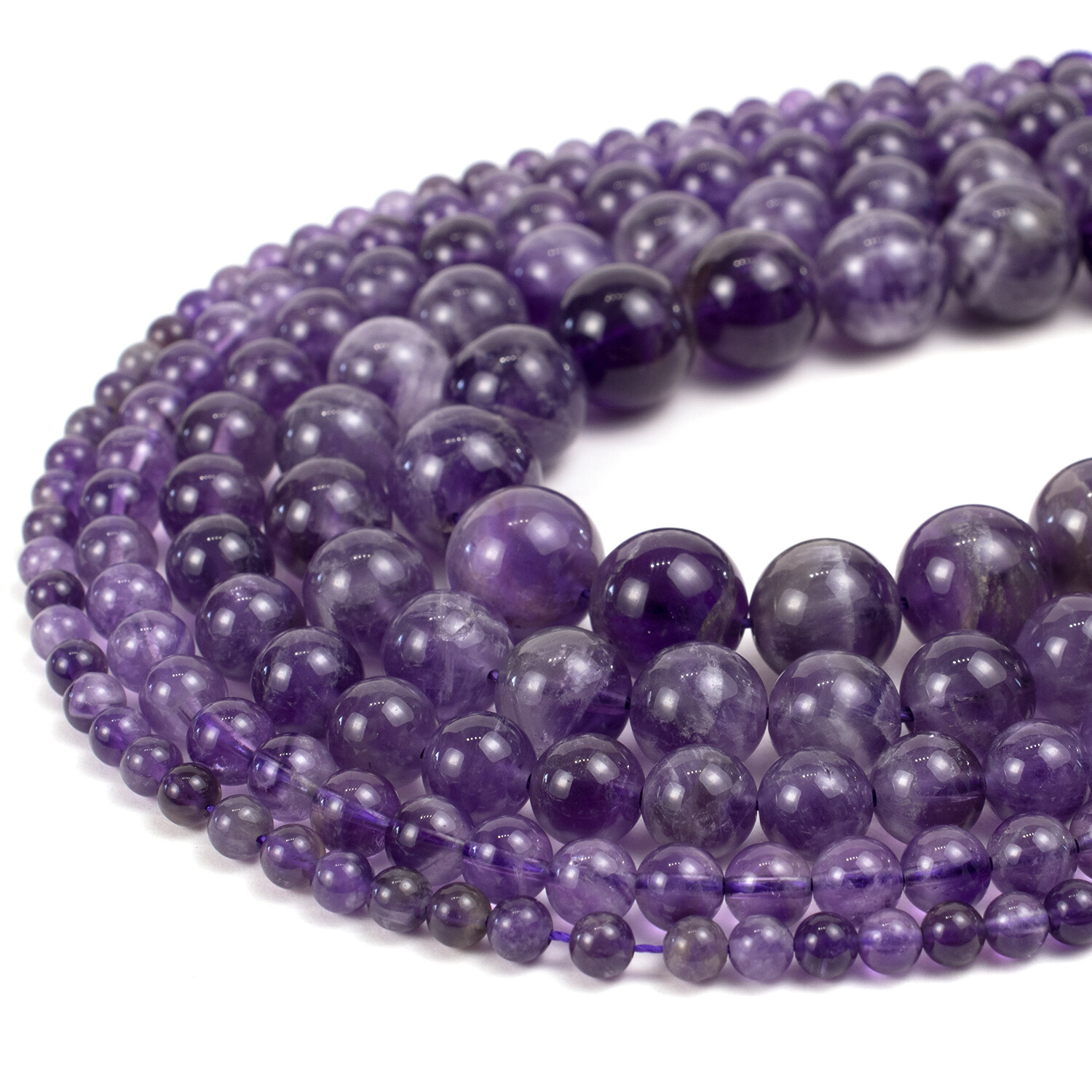 Natural Amethyst Beads Strand Round For Jewelry Making 4mm 6mm 8mm 10mm 12mm