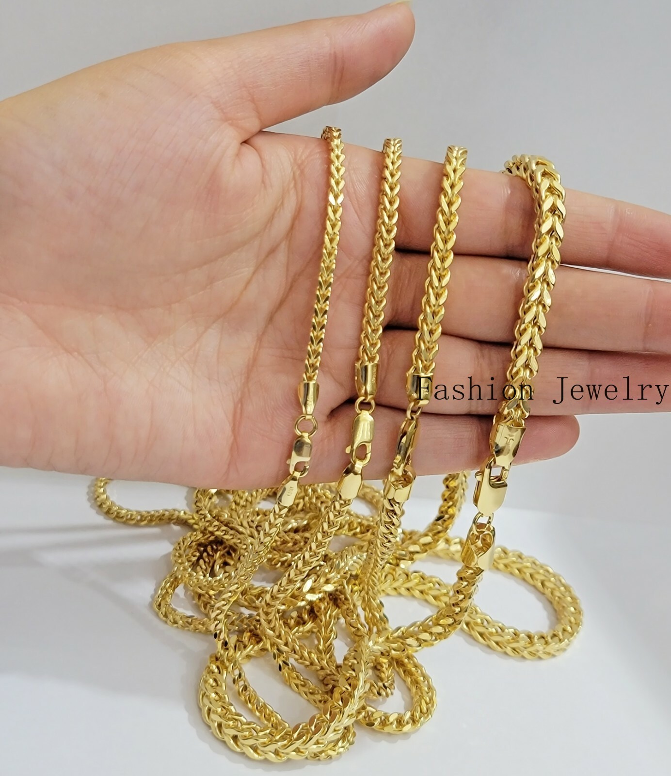 Real 10k Gold Chain Franco Mens Necklace 20″-28″ Inch 3mm-5mm 10kt Yellow,STRONG