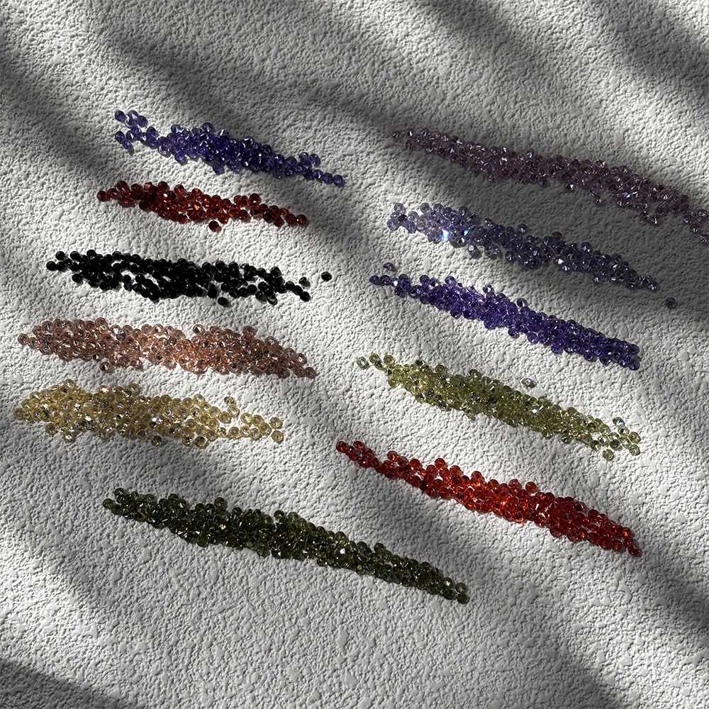 Loose Zirconia Gemstone Multicolored Round 1.1mm-10mm 100pcs for Jewelry Ring