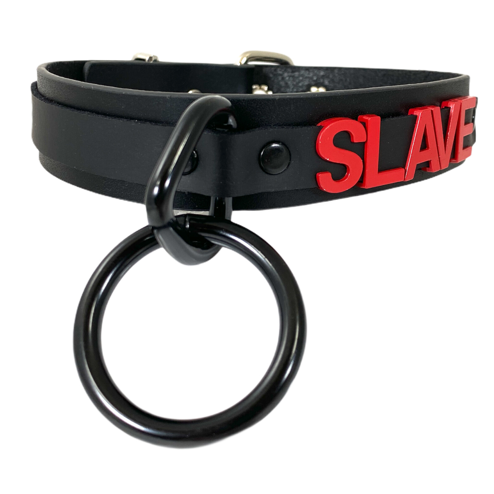 Red Bondage Collar Slave Leather BDSM Choker Slut Collar