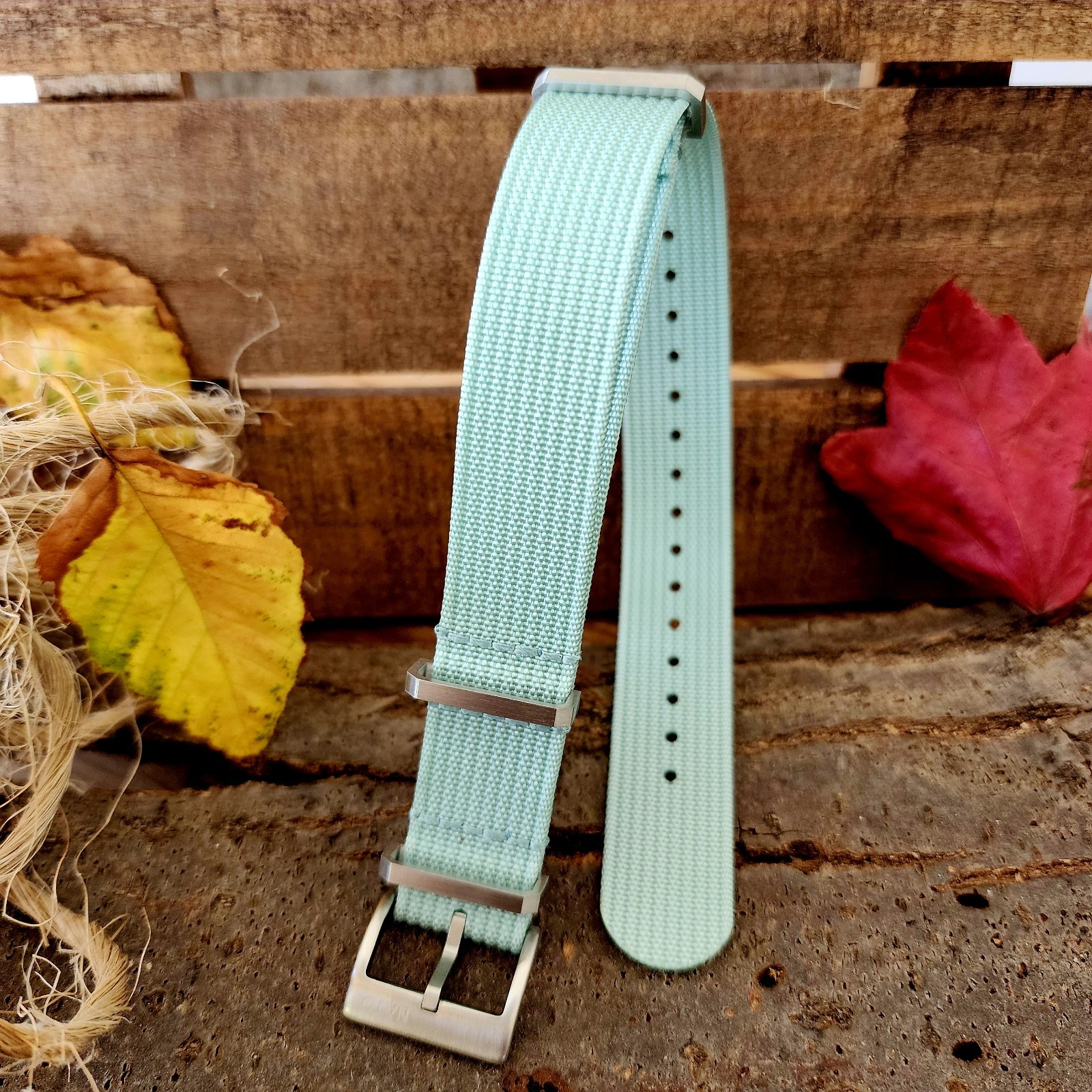 NATO strap Ribbed Fall Colors Satin Buckles Heavy Duty Water Resistant Watchband