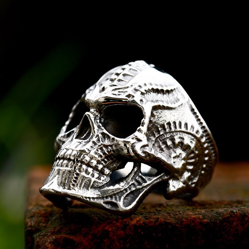 MENDEL Mens Gothic Stainless Steel Biker Skull Ring Men Size 7 8 9 10 11 12 15