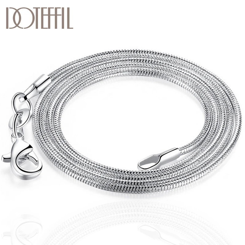 10-Pack Wholesale Solid 925 Sterling Silver 1mm Snake Chain Necklaces (16-30″)