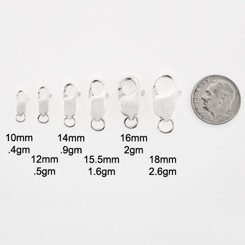 5pc, Sterling Silver, 925 Lobster Claw Clasp, Triggers for Jewelry, All Sizes
