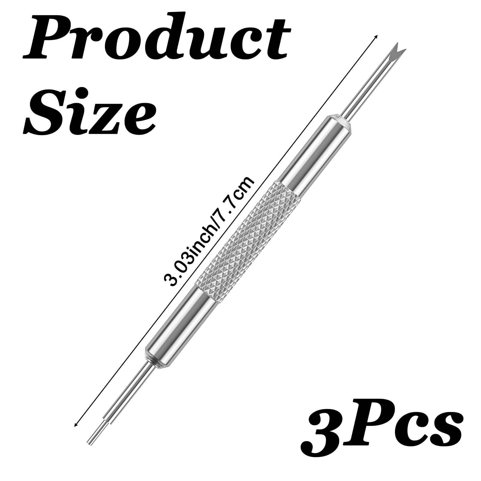 Mabor 3 Pack Stainless Steel Spring Bar Tool Double-Ended Watch Band Silver