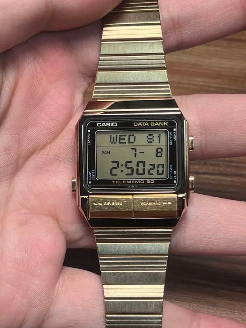 CASIO DATA BANK DB-500G Vintage Digital Watch 1984 Gold Limited