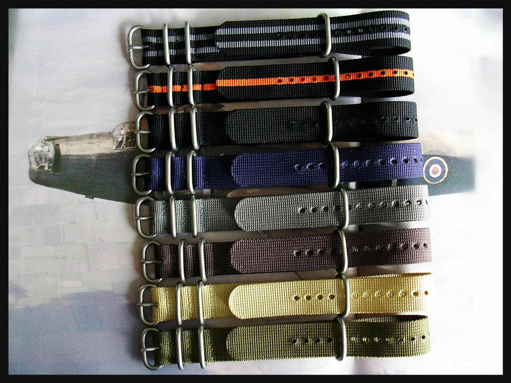 20mm Brown NATO G10 UTC HD nylon bond watch band strap IW SUISSE 18 20 22 24mm