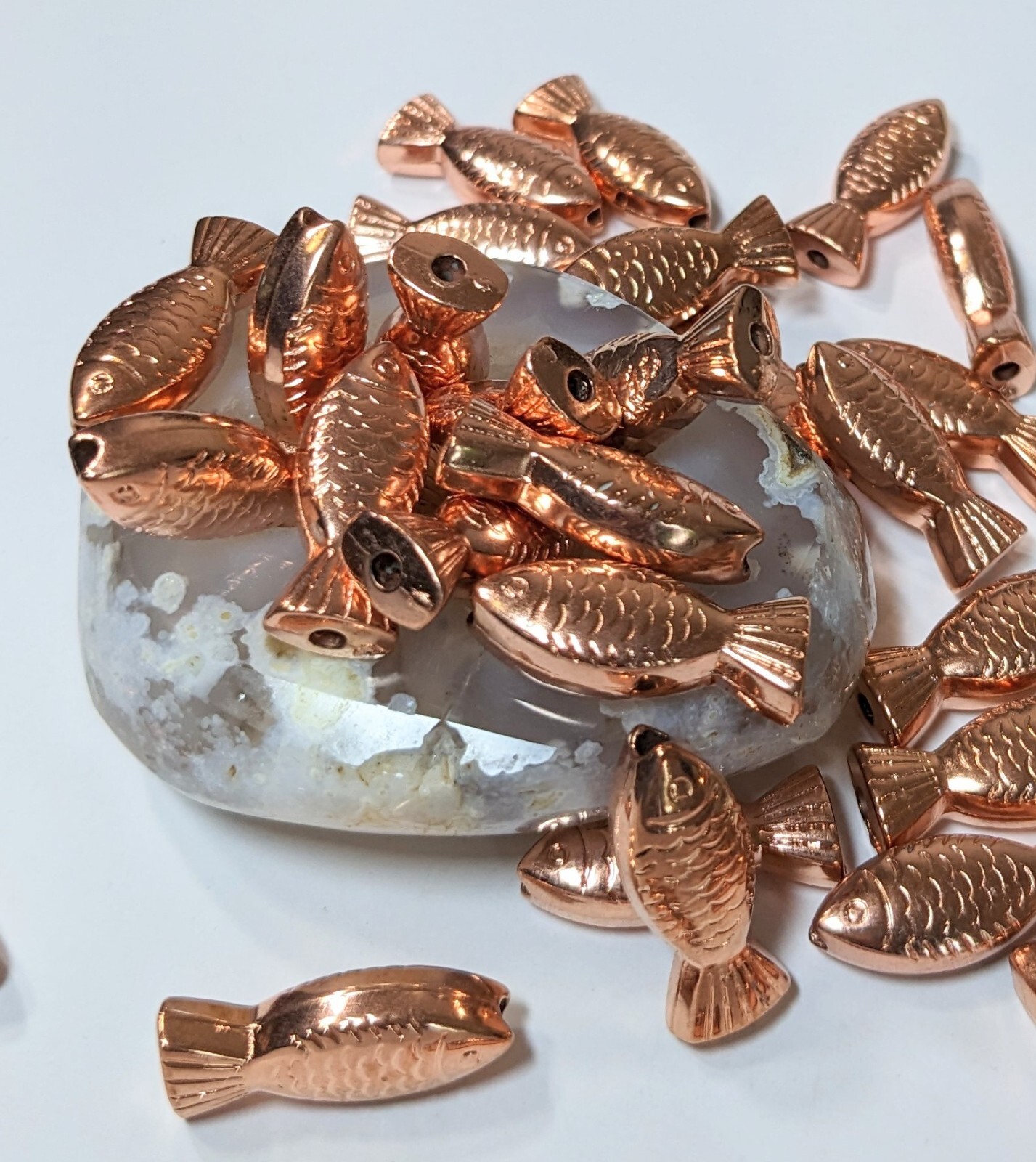 Fish Beads for Jewelry Making Copper 22mm Mix Fish 50 pcs