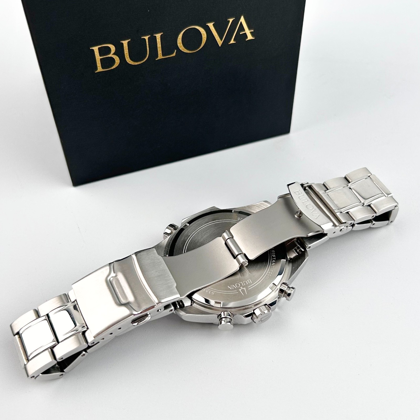Bulova Men’s Marine Star 96B256 Blue Dial 6-Hand Chronograph Quartz Watch 43mm