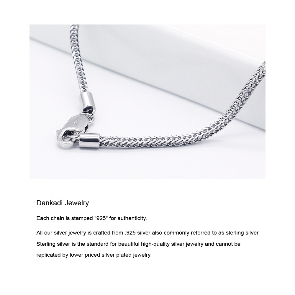 Italy Genuine 925 Sterling Silver 2mm Foxtail Chain Necklace All size 18″-28″