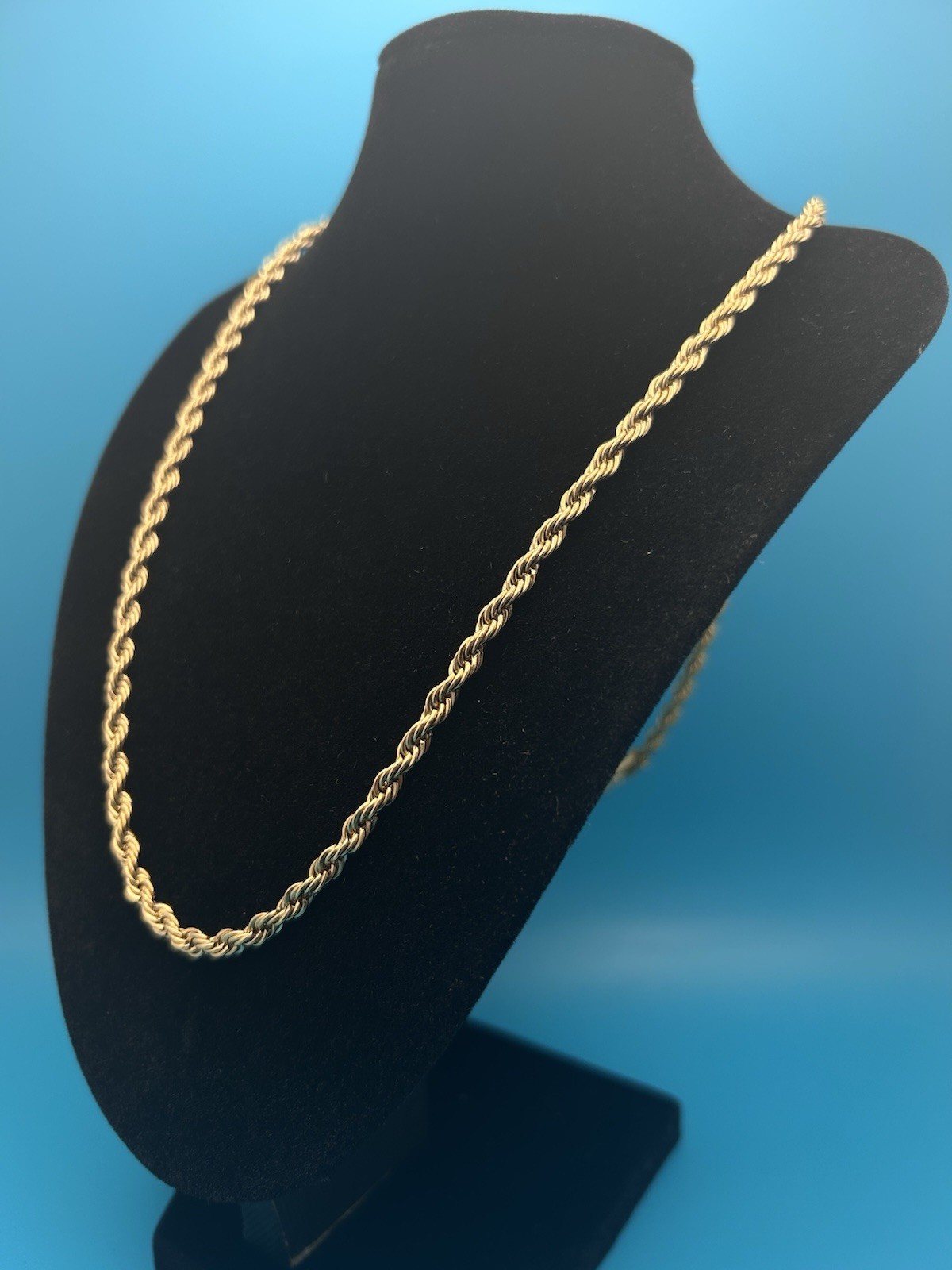 18K Gold Filled Rope Chain Necklace 4mm 24”inch Mens Women’s