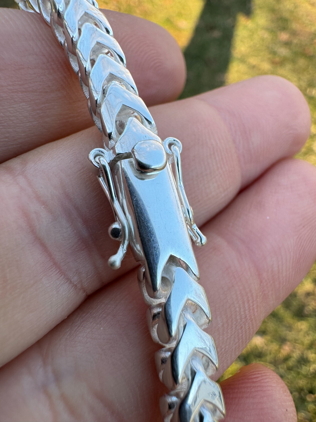 Mens BIG 4-10mm Franco Bracelet Real 925 Silver Box Clasp Handmade In Mexico