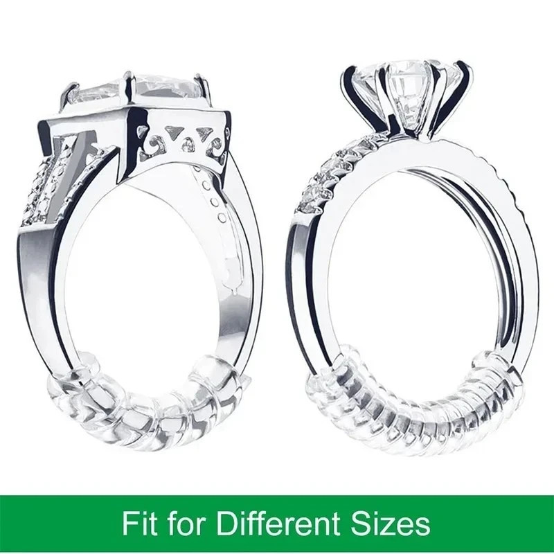4PCS Clear Ring Size Adjuster Invisible Ring Sizer Guard for Loose Rings