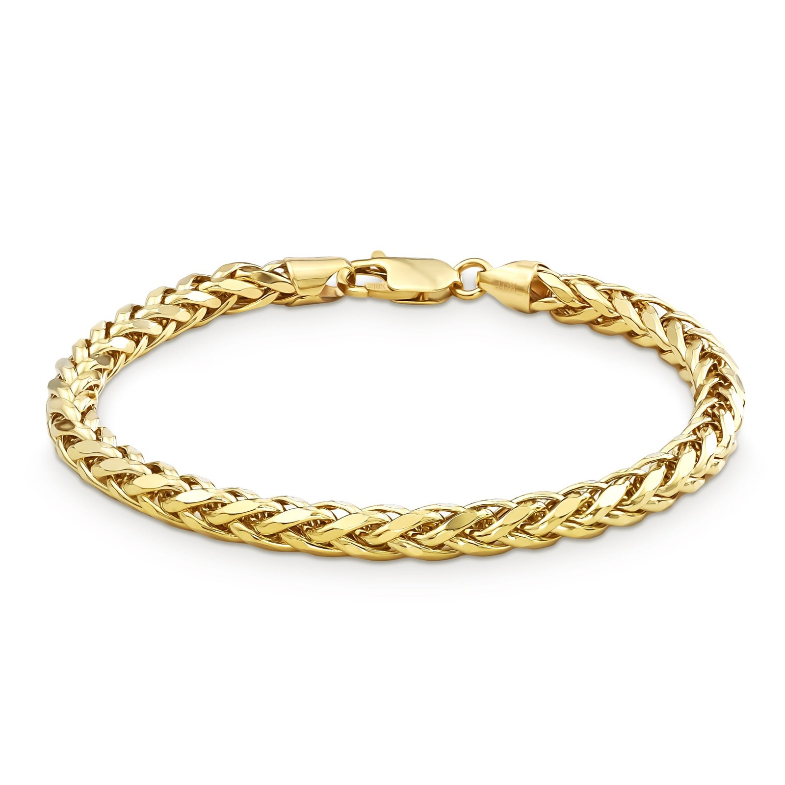 10k & 14k Yellow Gold Classic Wheat Palm Chain Bracelet/Anklet