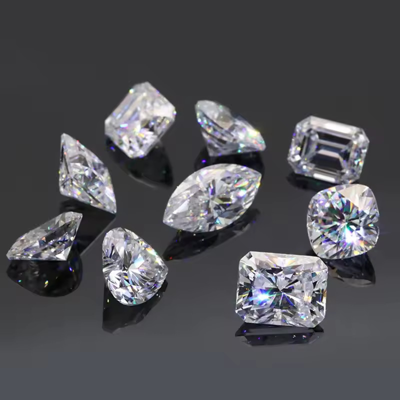 Moissanite Loose Stones W. GRA Certificate 3-14mm 0.1-10ct VVS1 Round Oval Pear
