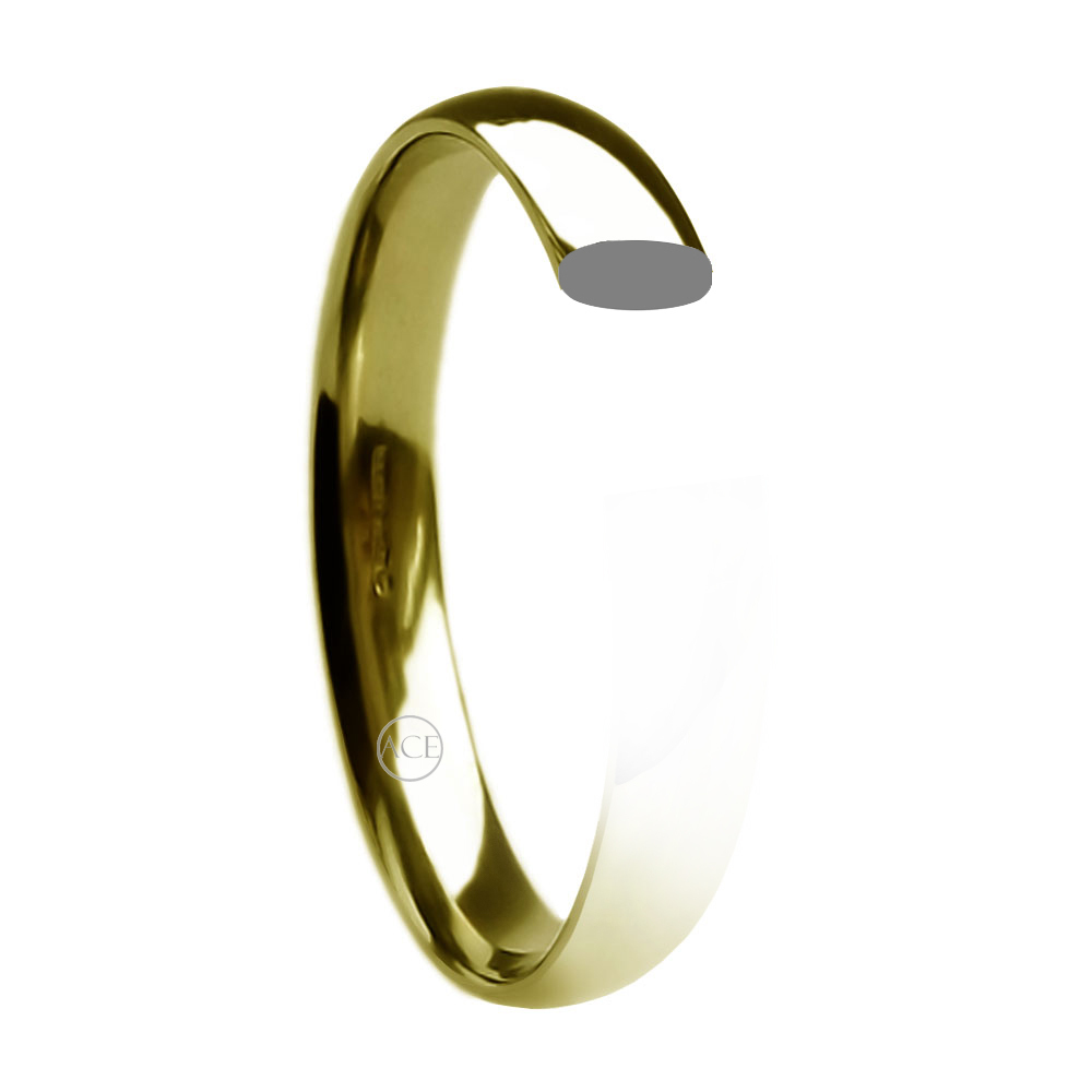 9ct Solid Yellow Gold Heavy Court Wedding Rings 2mm 3mm 4mm 5mm 6mm 8mm UK HM